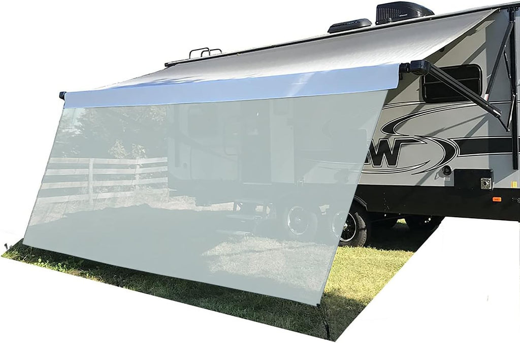Black Mesh RV Awning Sun Shade Screen 7' X 11' 3'' K175
