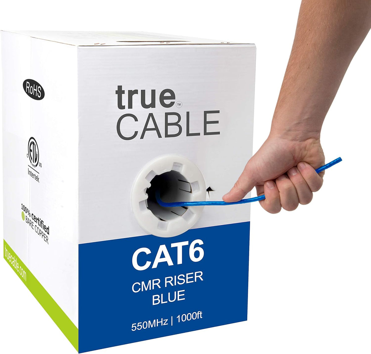 1000ft Yellow 23AWG 4 Pair Solid Bare Copper Bulk Ethernet Cable I390