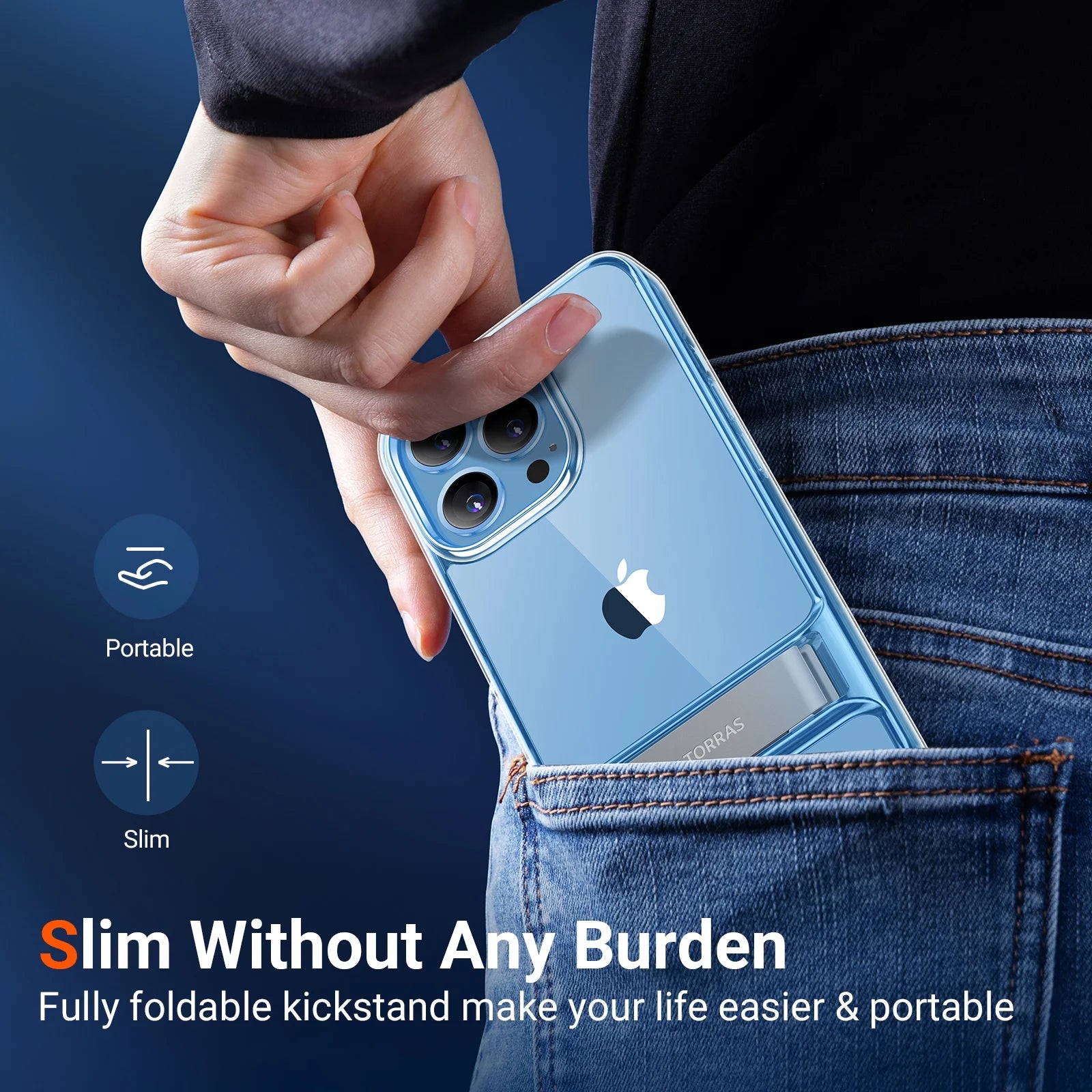 Clear 3-Way Stand Shockproof iPhone 13 Case A560