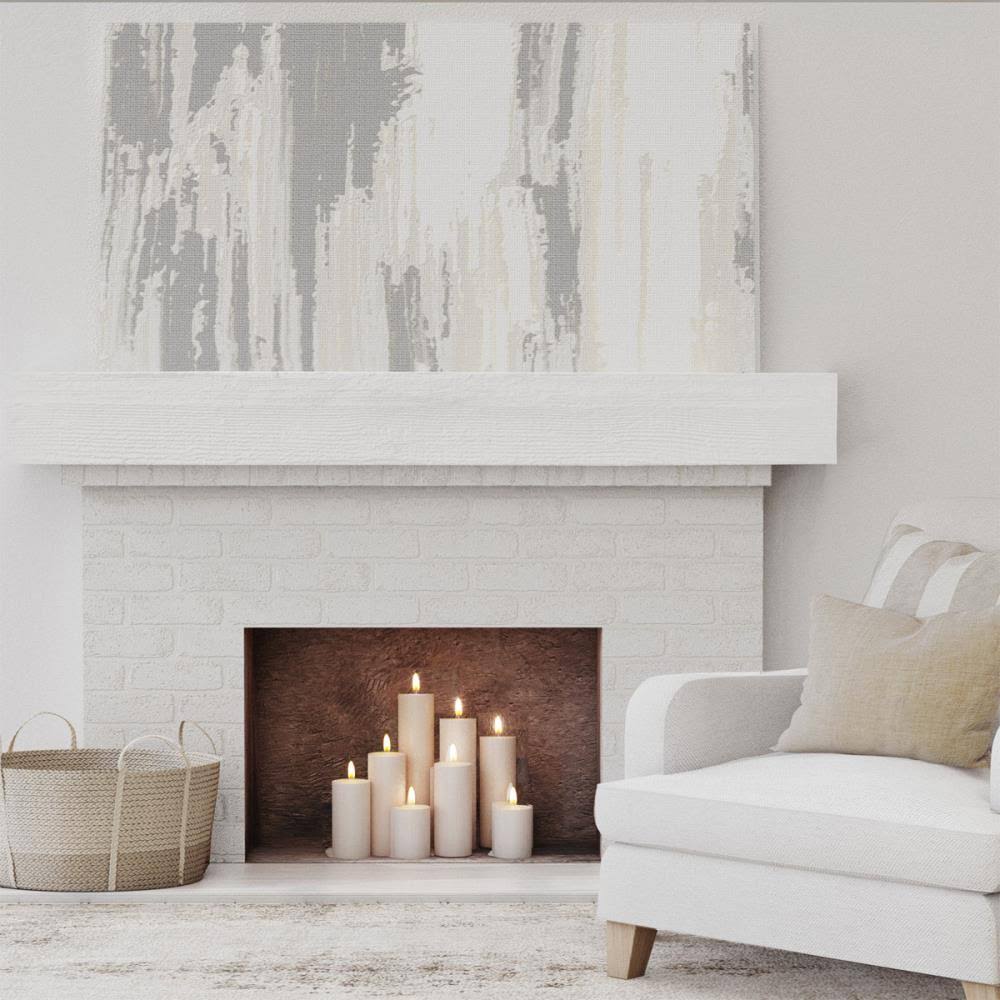 Rough Sawn Faux Wood Fireplace Mantel J51899