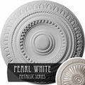 15 3/4x22OD x 1 3/8x22P Hand-Painted Pearl White Ceiling Medallion T480721