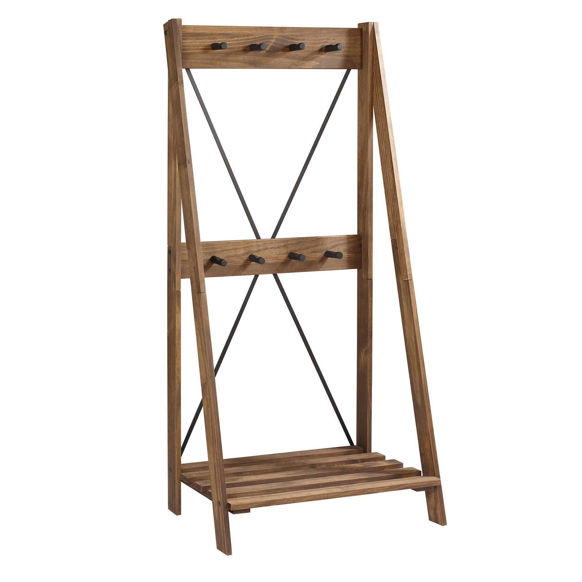 Brown Solid Wood Hall Tree O281230