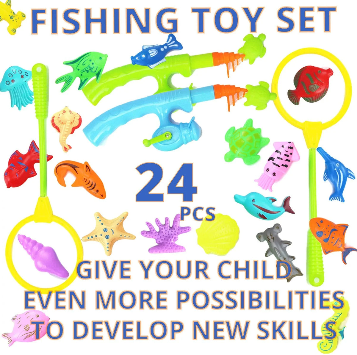 Set of 11 pcs Stepping Stones with 24 pcs Fishing Rod Set Bundle H242156