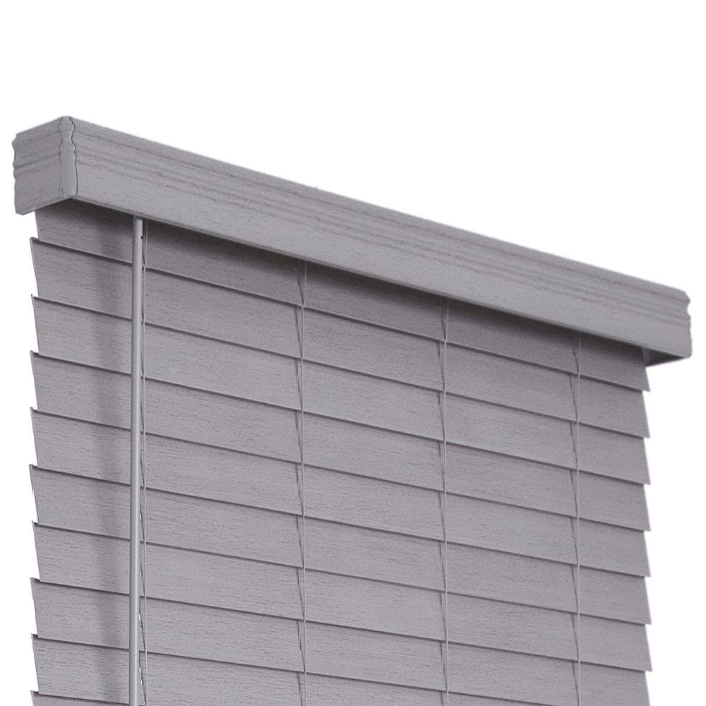 Cordless Gray Faux Wood Room Darkening Horizontal Blinds F43009