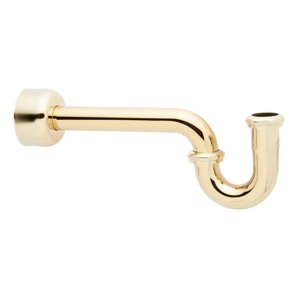 1-1/4x22 P-Trap with High Box Flange - Polished Brass G52578