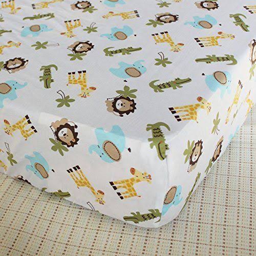 7 Pieces Nursery Crib Bedding Set with Bumper W7815