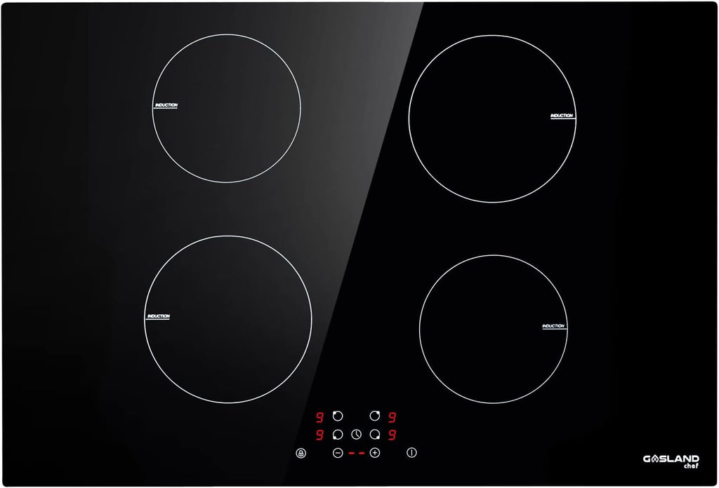 Induction Cooktop 30 Inch, 240V Drop-in 4 Cooking Zone, 9 Power Levels, Sensor Touch Control, Child Lock, Timer G960