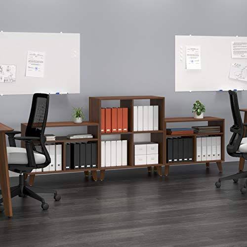 Light Walnut Modern Cube Bookcase B302