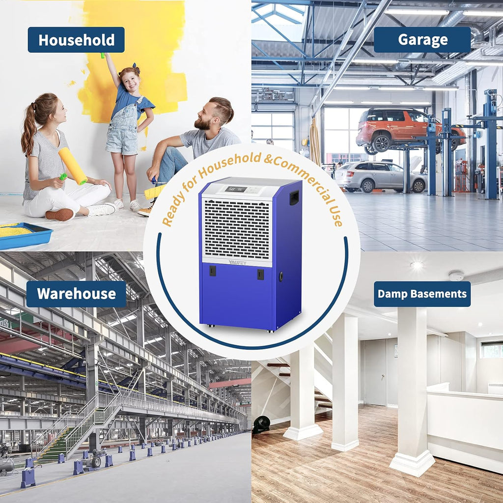 155 Pints Dehumidifier with Drain Hose, Auto Defrost B101