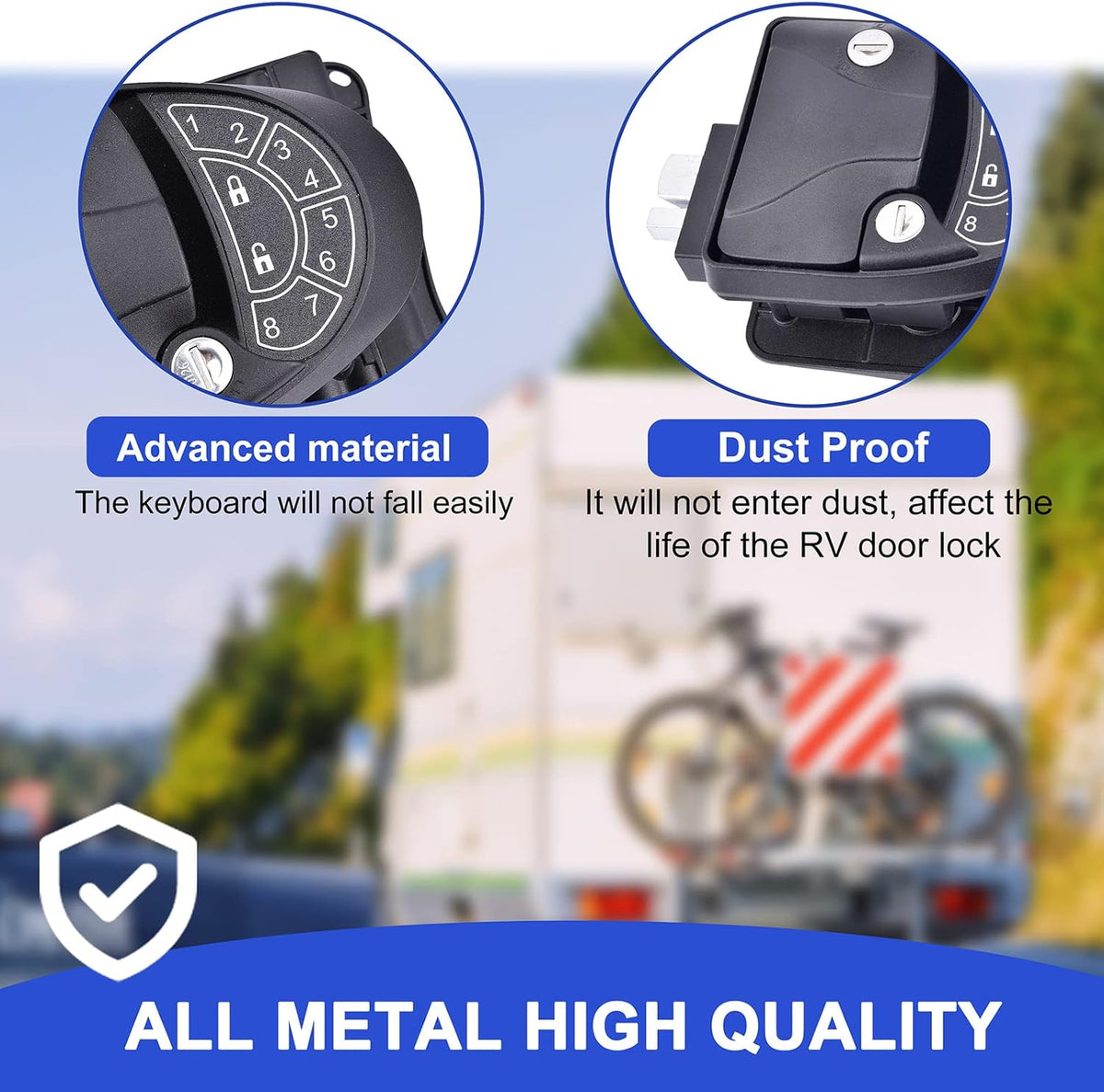Waterproof Metal RV Keyless Entry Door Lock with Backlit Keypad I717