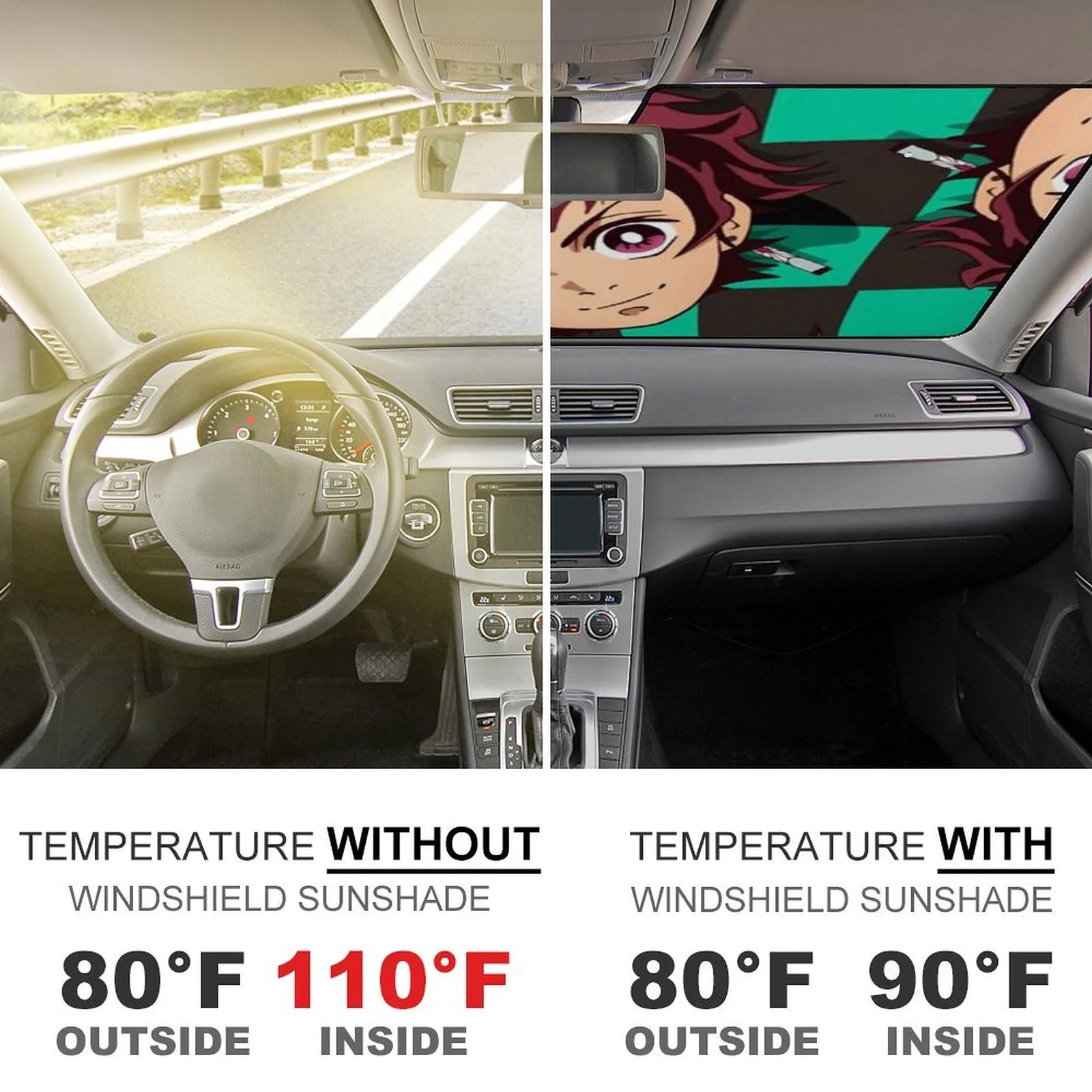 Foldable Reflective Car Windshield Sunshade Q4280