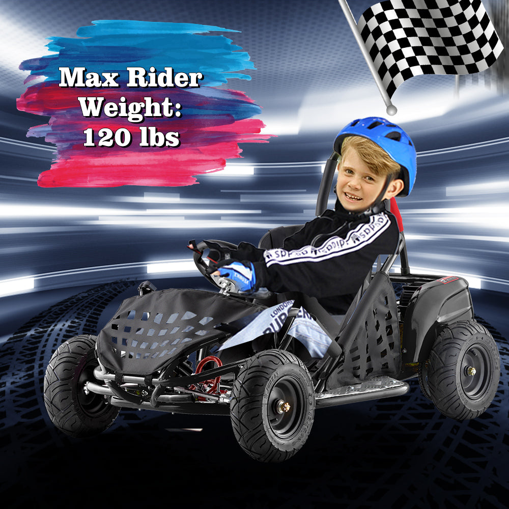 Electric Go Kart for Kids, 1000W 48V, Max Speed 20Mph W6143
