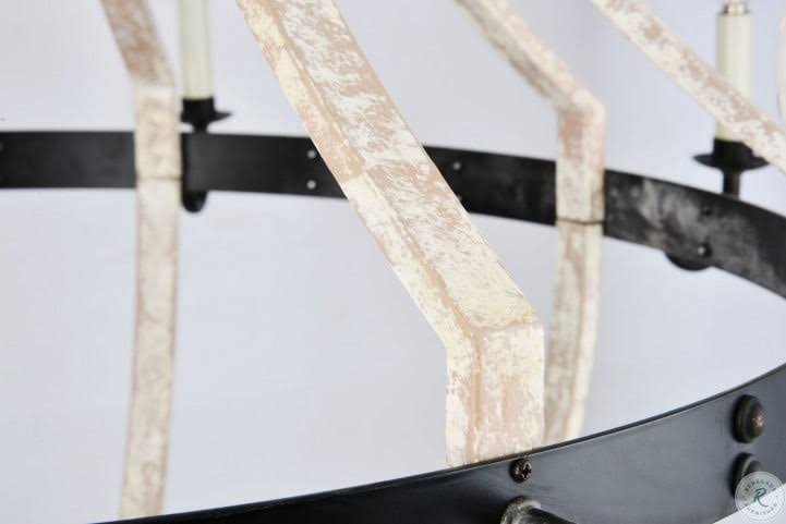 8 Light Ivory Wash Steel Grey Chandelier Z725