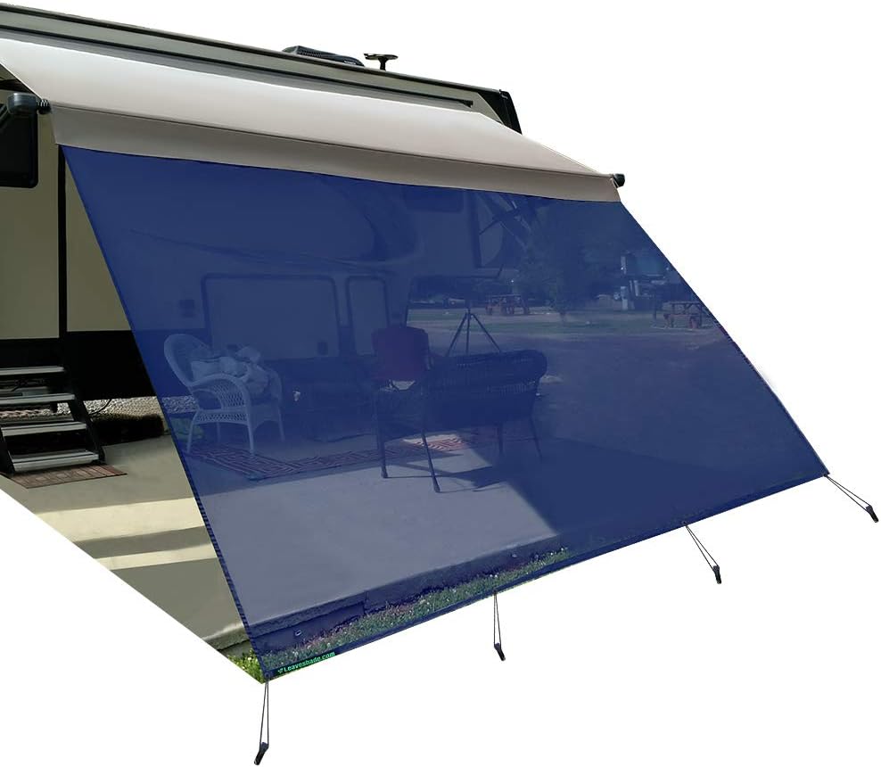 Black Mesh RV Awning Sun Shade Screen 7' X 11' 3'' K175