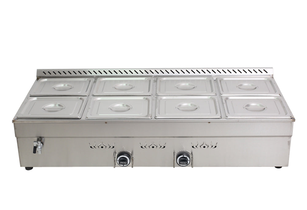 8-Pan LP Gas Buffet Food Warmer Stainless Steel Z844845