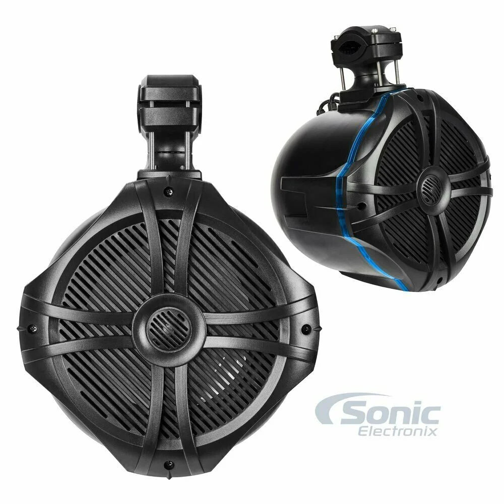 600W 8" 4-Ohms Marine Tower Speakers with RGB Lights and Remote O413