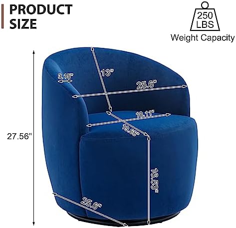 Chocolate Velvet Swivel Barrel Chair W2706