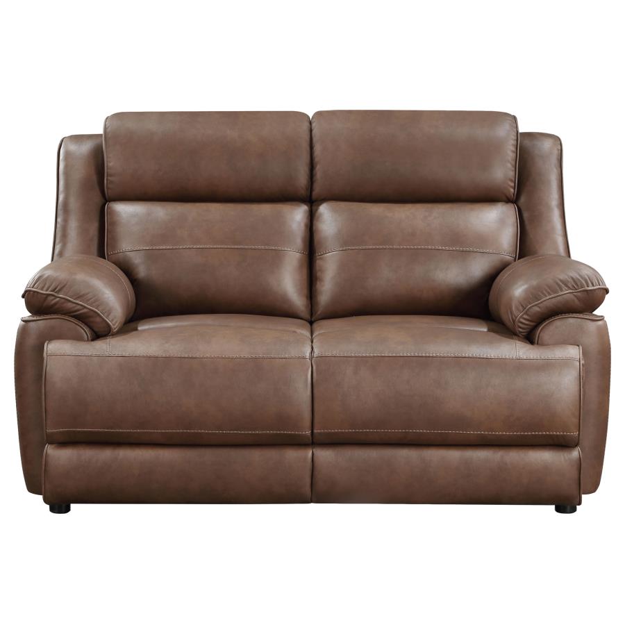 Dark Brown Upholstered Arm Loveseat Z550338