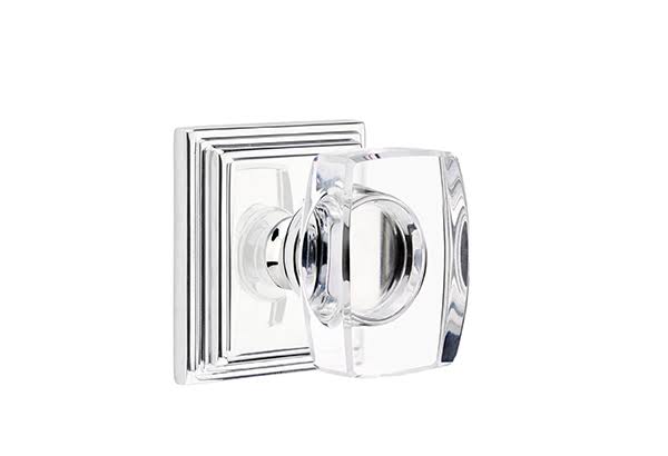 Windsor Crystal Knob Privacy Set Polished Chrome Z278
