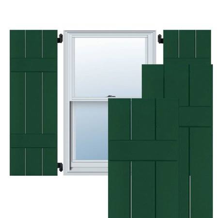 2-Pack 12-in W x 75-in H Chrome Green Wood Exterior Shutters A7744