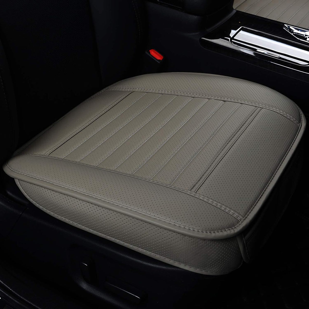 Beige-Tan PU Leather Car Seat Cover Bottom, 1pcs B29485