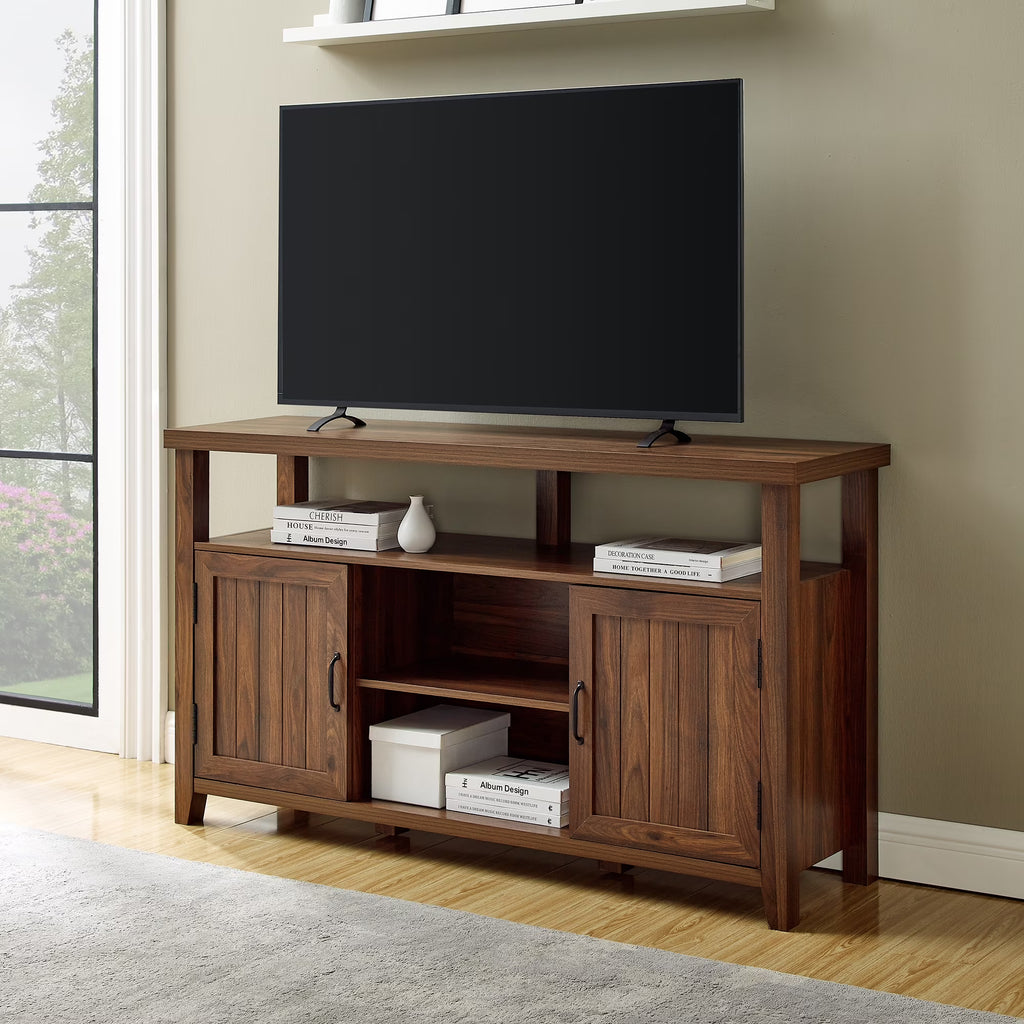 Dark Walnut Farmhouse Tall TV Stand L477218
