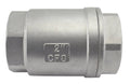 Vertical Check Valve, 304 Stainless Steel, 2x22 NPT Spring Loaded In-Line Low Cracking Pressure L873