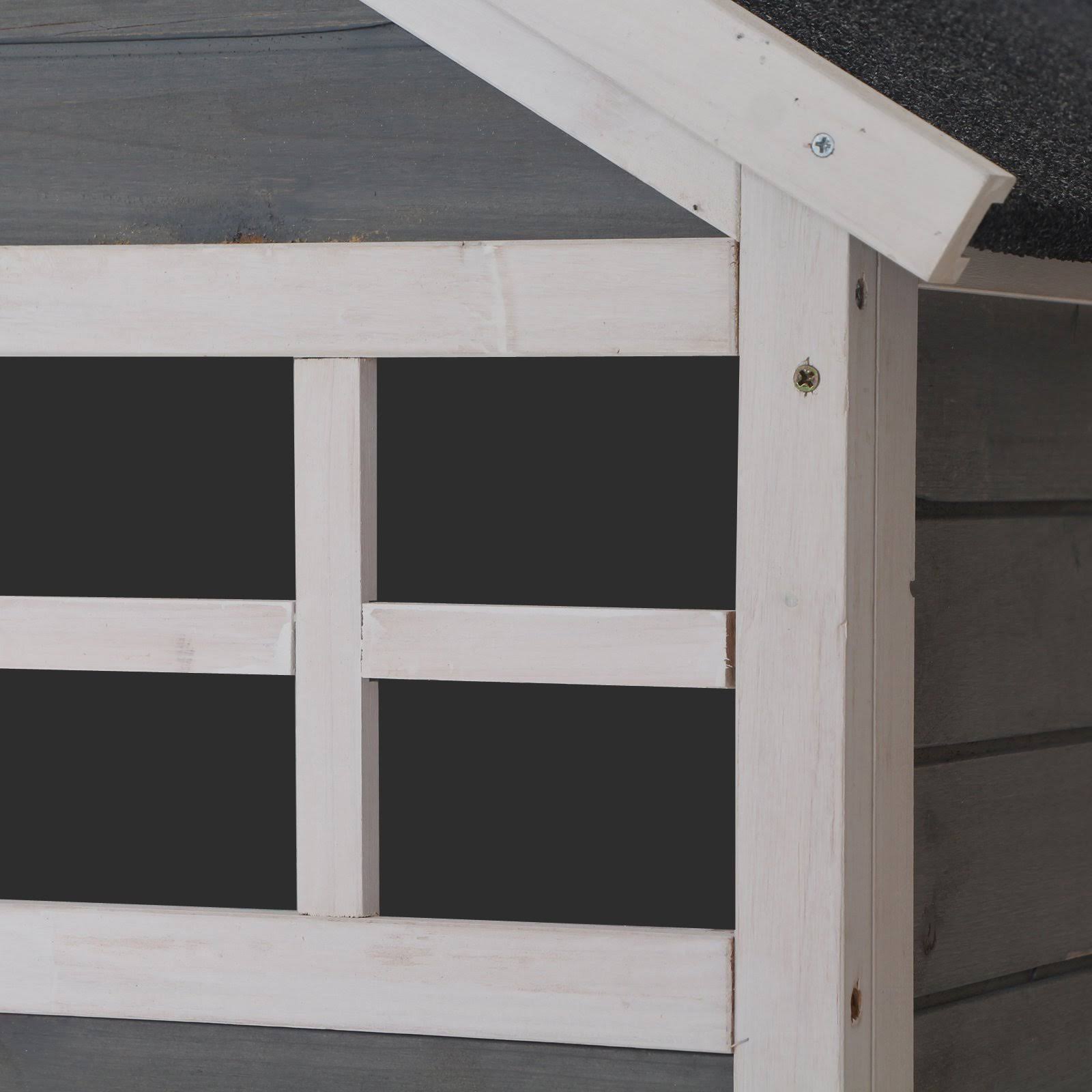 Outdoor Wooden Rabbit Hutch with Run O67141