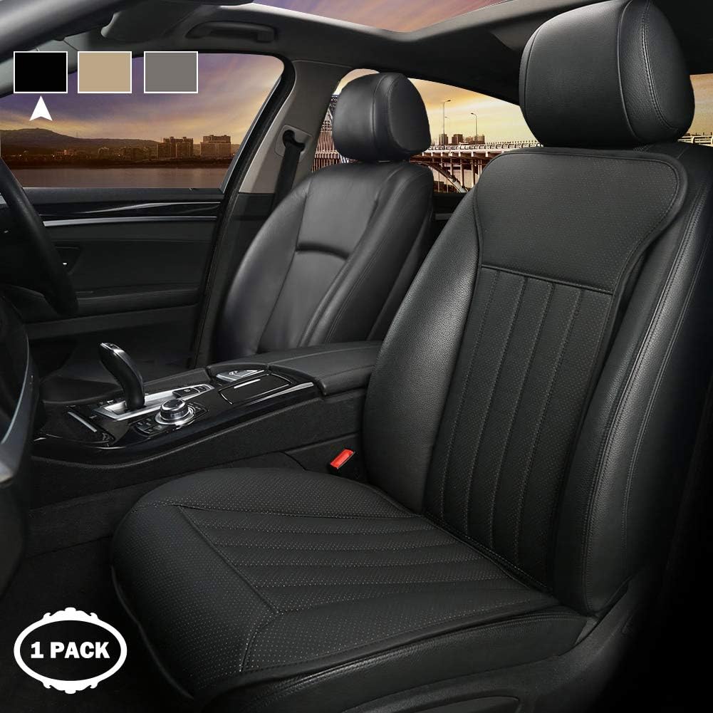 Beige PU Leather Car Seat Covers Full Set I9544