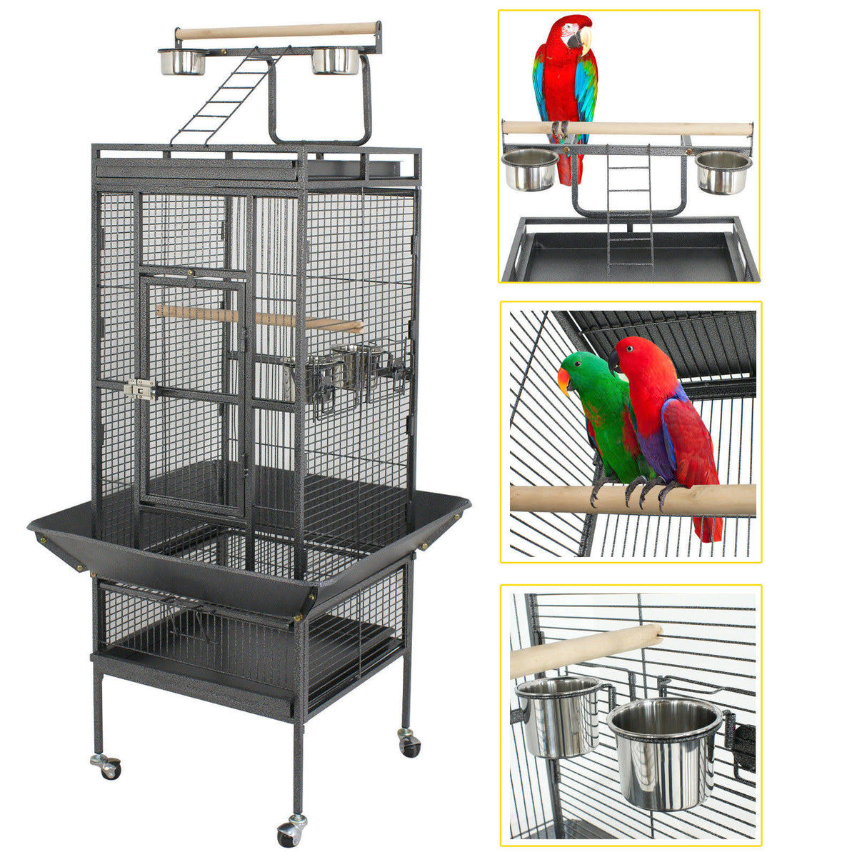 Large Bird Cage with Play Top H340054