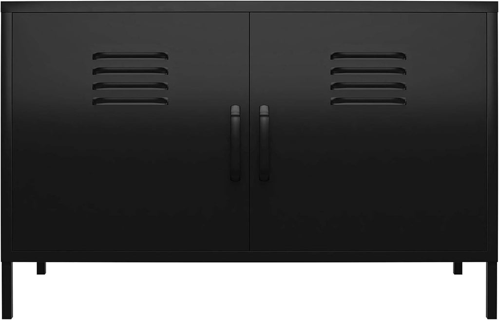 White 2 Door Metal Locker Accent Cabinet C145