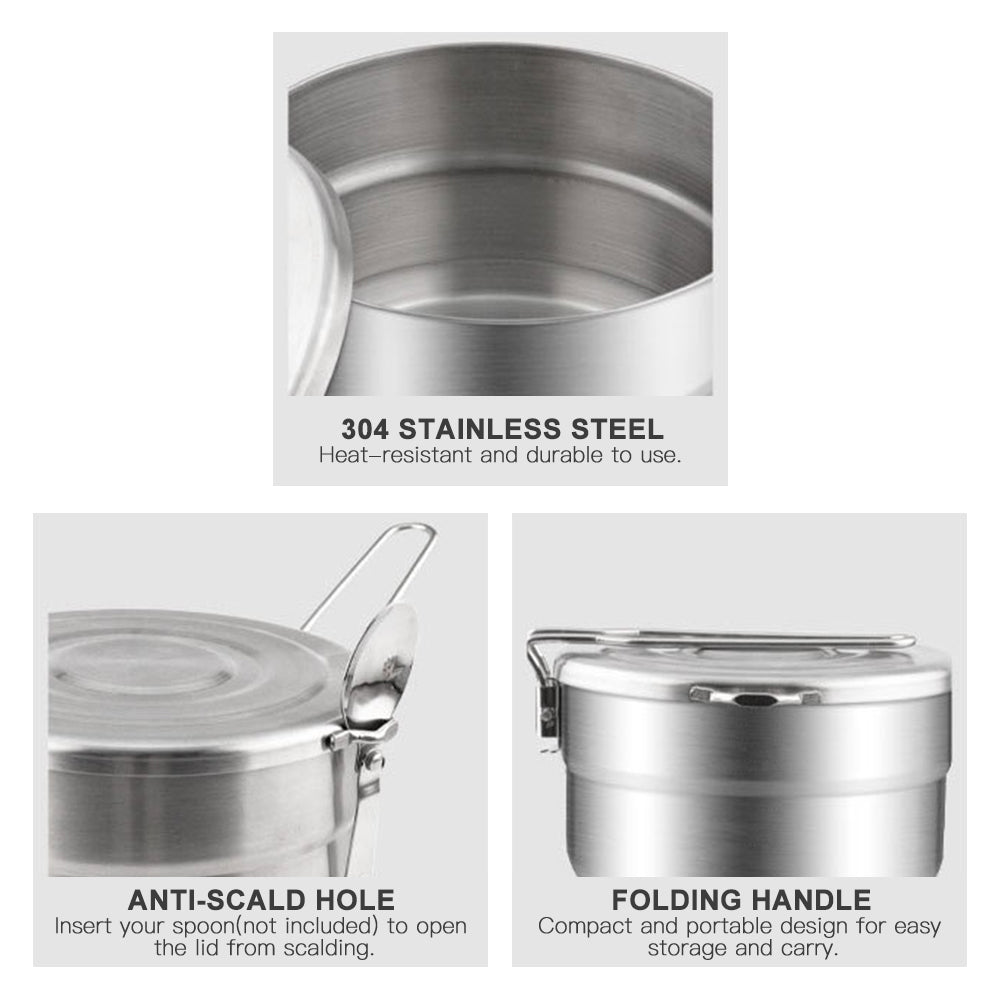 1.5L Stainless Steel Lunch Box With Lid And Handle H17517