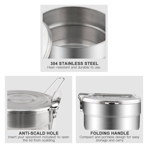 1.5L Stainless Steel Lunch Box With Lid And Handle H17517