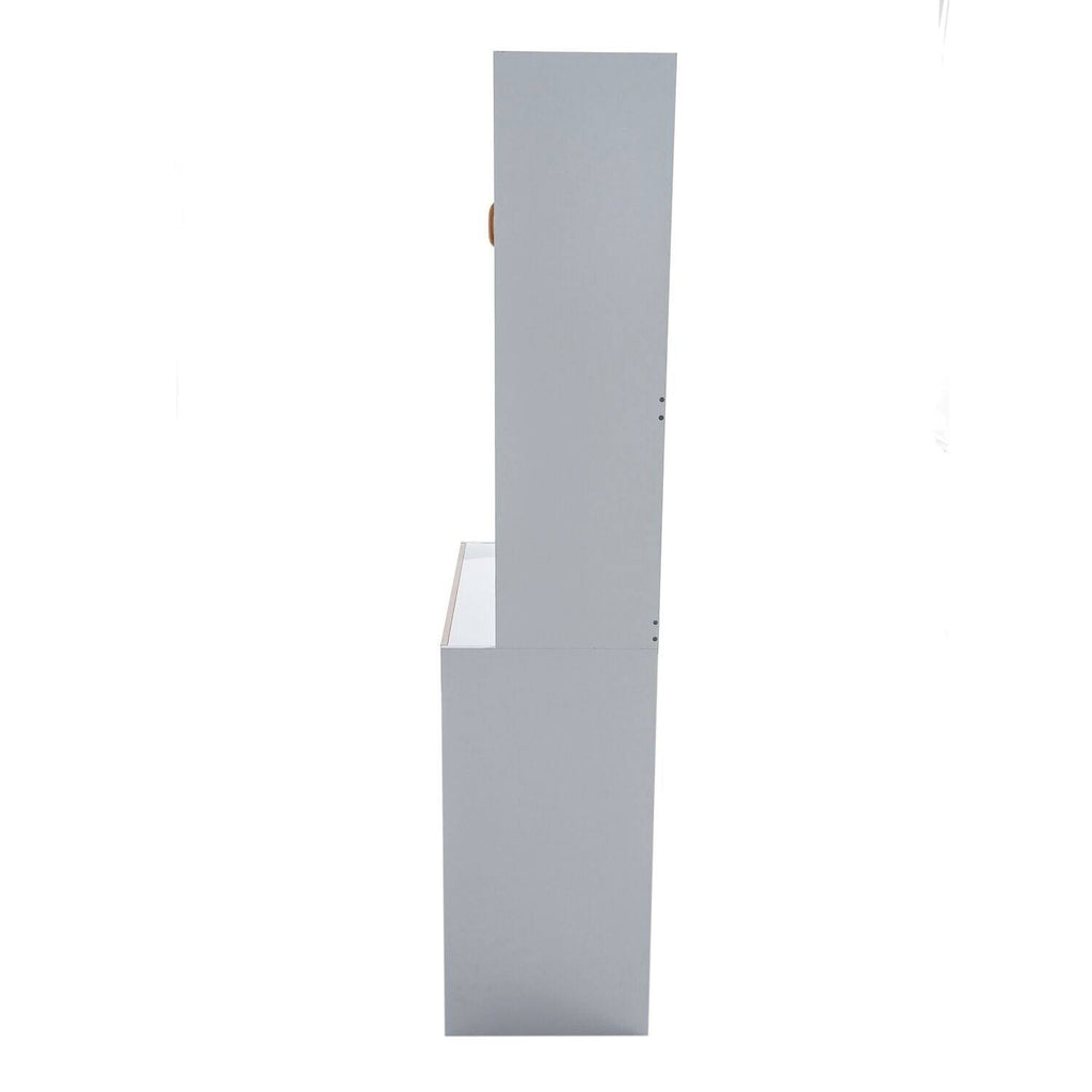 White Kitchen Cabinet with Glass Doors F7224