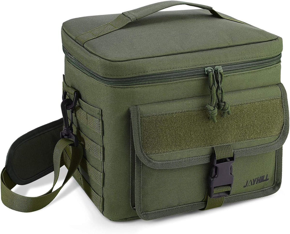 Black Insulated Tactical Lunch Bag with Shoulder Strap D8118
