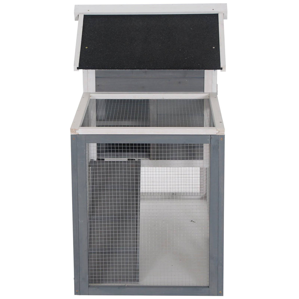 Outdoor Wooden Rabbit Hutch with Run O67141