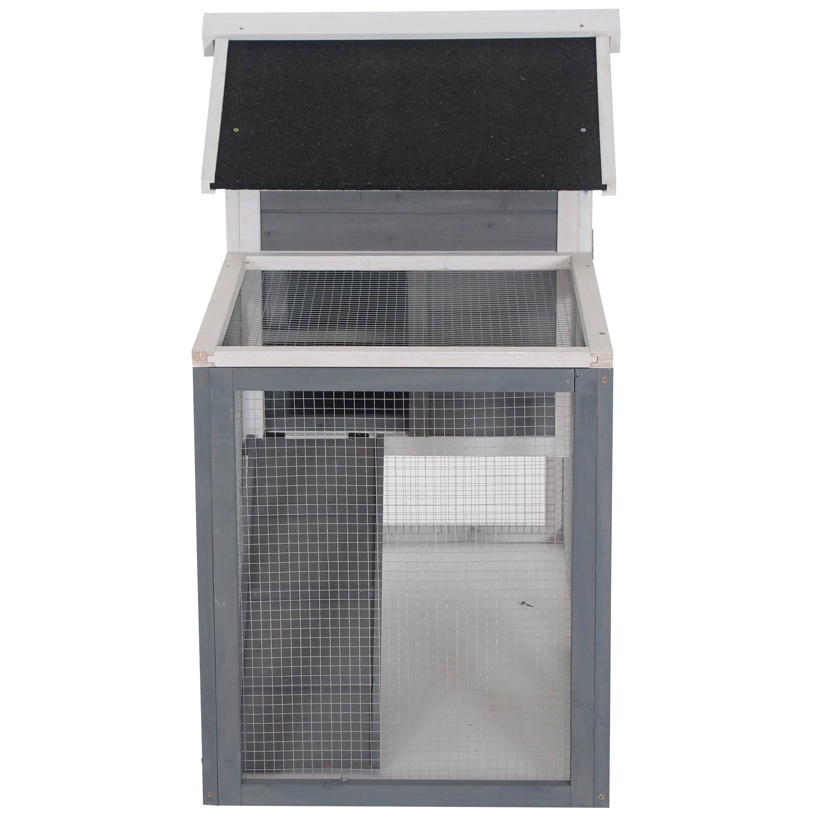 Outdoor Wooden Rabbit Hutch with Run O67141