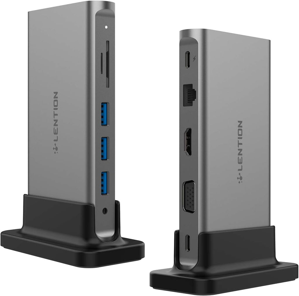 USB C Docking Station with 100W PD, 4K HDMI, VGA, Gigabit Ethernet, Card Reader, USB 3.0, Aux Adapter N183