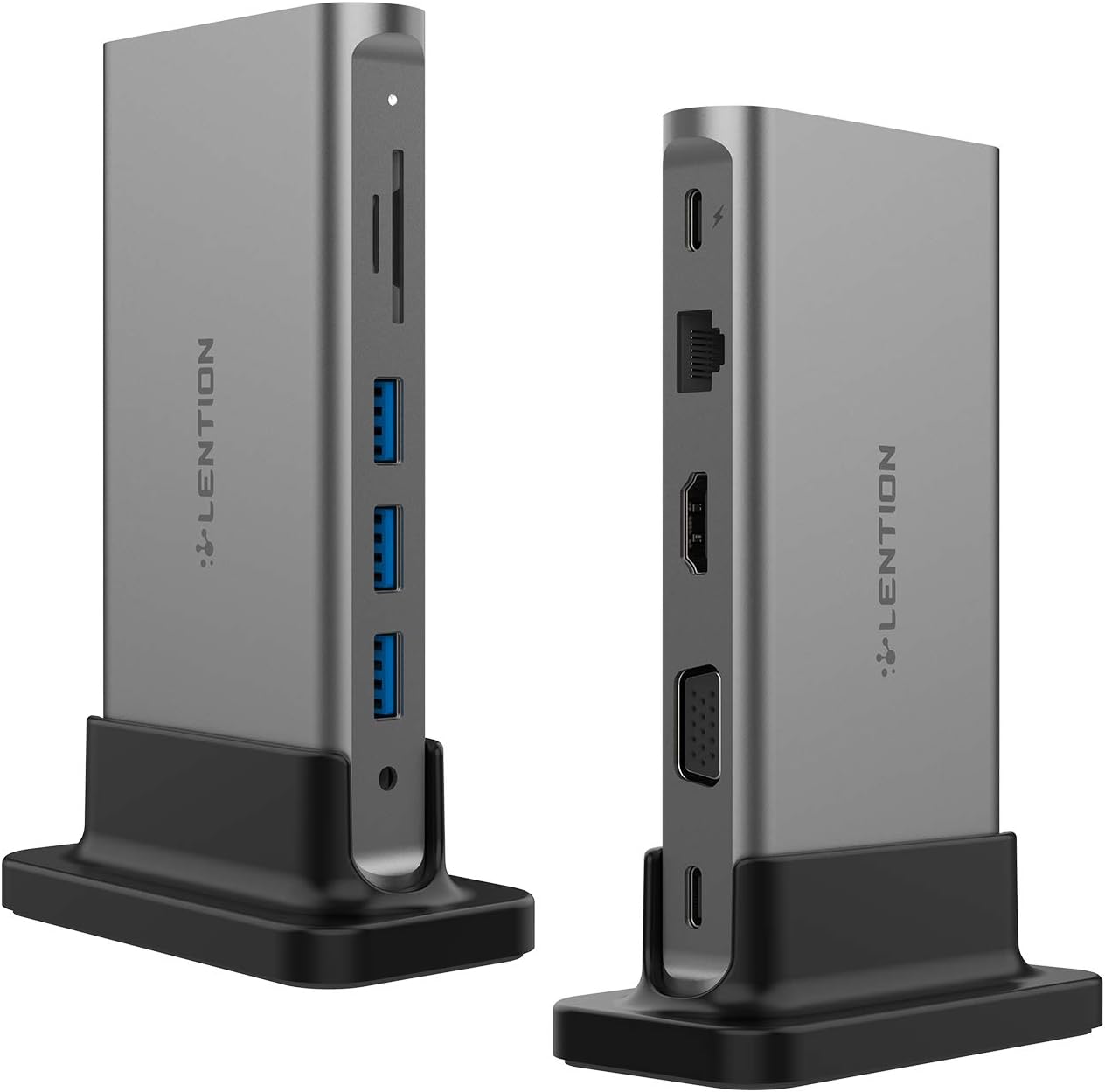 USB C Docking Station with 100W PD, 4K HDMI, VGA, Gigabit Ethernet, Card Reader, USB 3.0, Aux Adapter N183