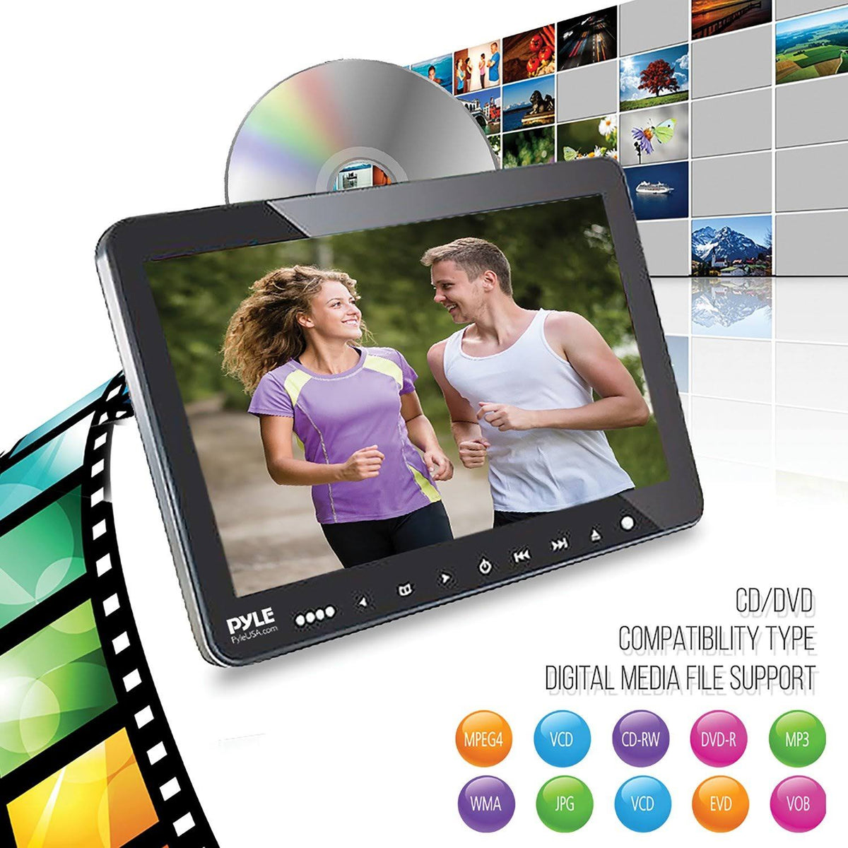 9.4x22 Car Headrest DVD Player Kit F74750