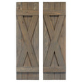 Gray 60 inch Board and Batten Exterior Shutters Pair L62601