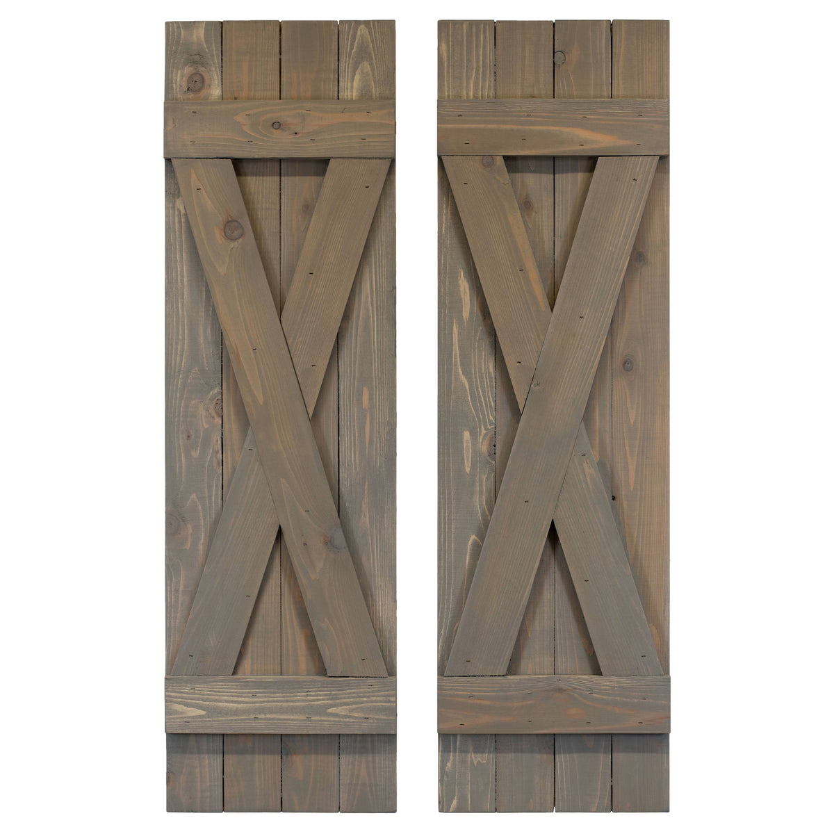 Gray 60 inch Board and Batten Exterior Shutters Pair L62601