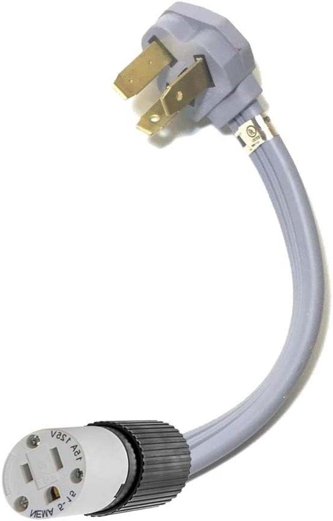 Male 220/250V 50A Gas Range Plug to 5-15R 110/125V 3-Prong Receptacle Adapter N949532