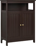 White Wooden Bathroom Floor Cabinet with Double Doors and Adjustable Shelves M259