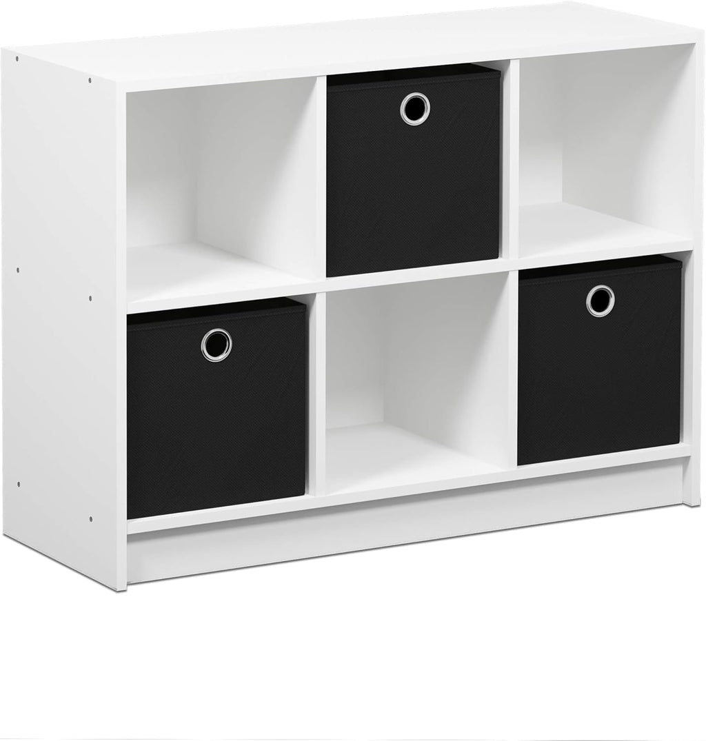 White/Light Blue Bookcase Storage Shelves P715