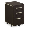 Mobile File Pedestal Espresso Laminate with Brushed Nickel Handles F266
