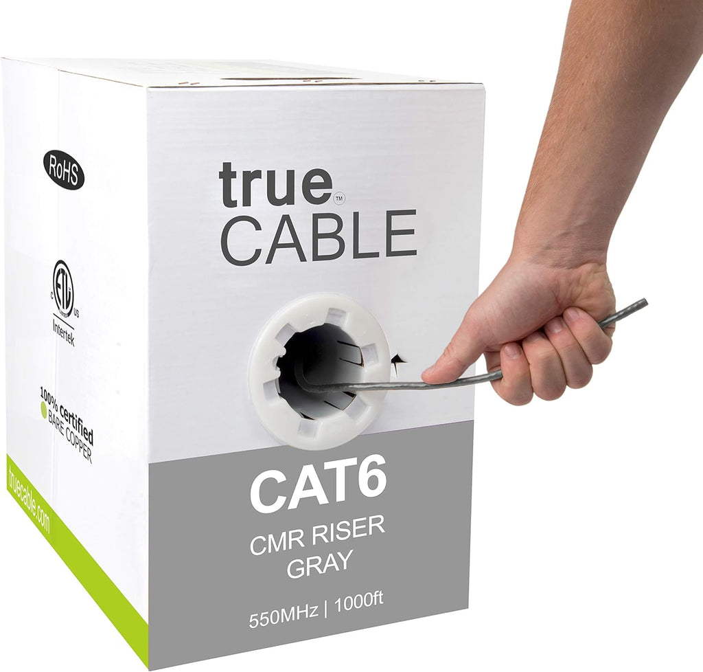1000ft Yellow 23AWG 4 Pair Solid Bare Copper Bulk Ethernet Cable I390