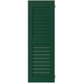 15 in. x 52 in. Real Wood Western Red Cedar Open Louvered Shutters Pair I5351