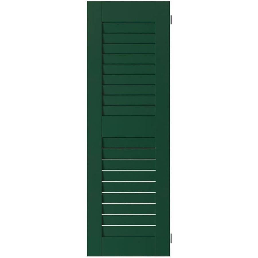 15 in. x 52 in. Real Wood Western Red Cedar Open Louvered Shutters Pair I5351