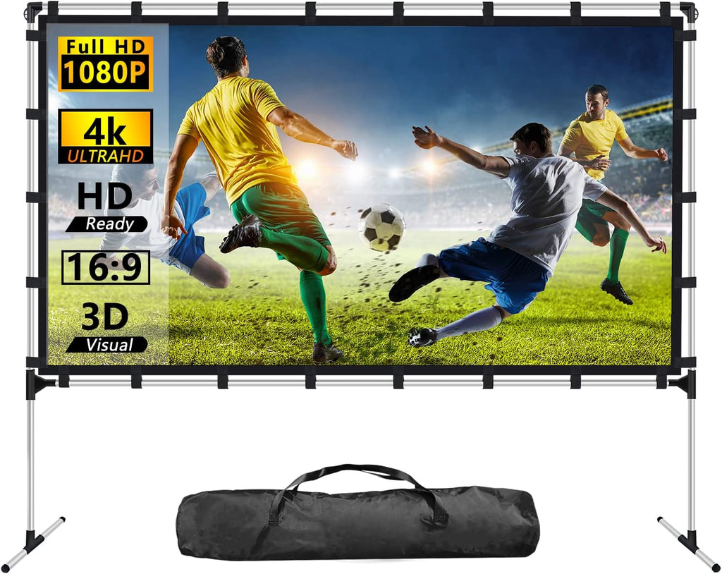 120 inch 16:9 Portable Projector Screen with Stand and Carry Bag S823991
